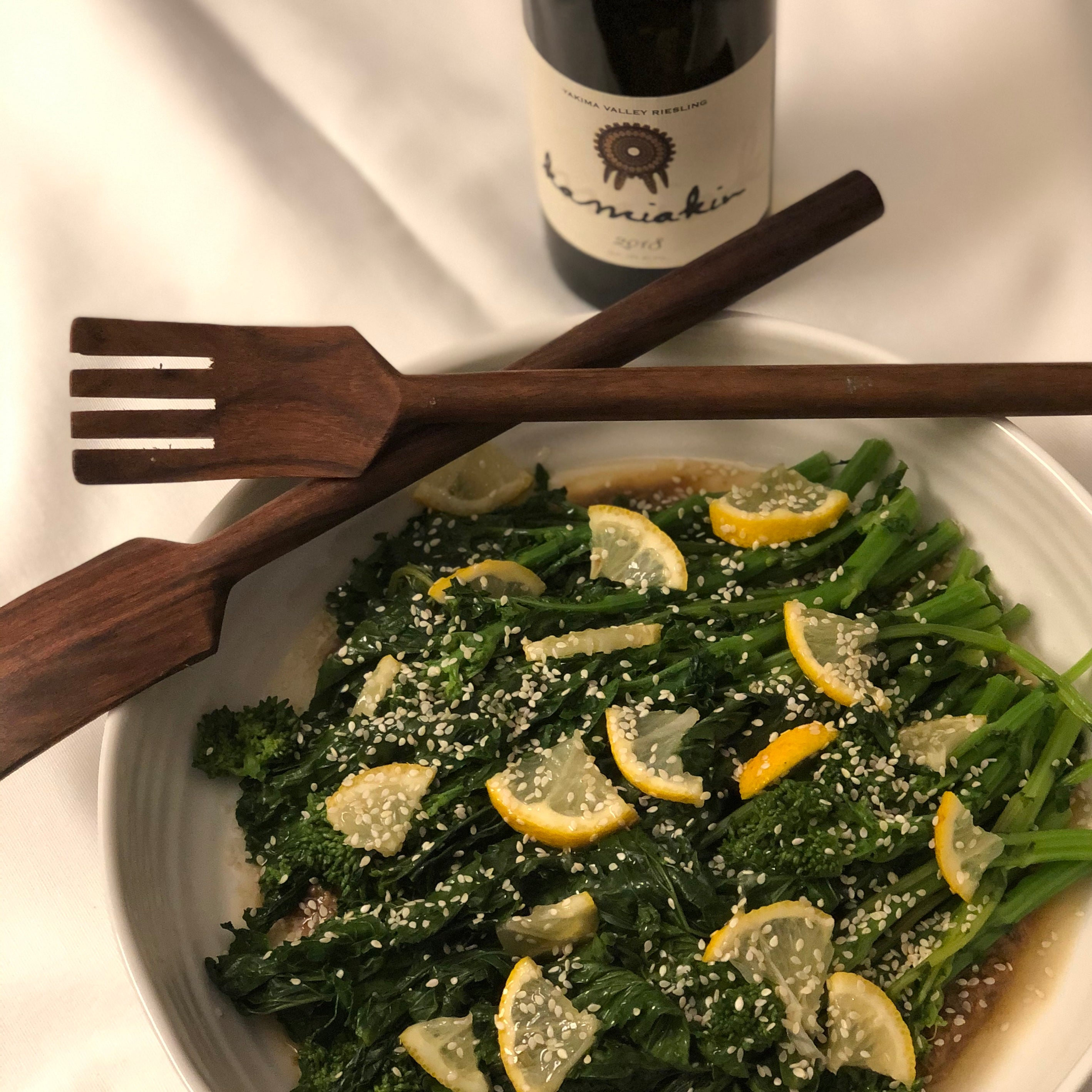 Broccolini with Miso Sesame Sauce and Lemon – Dineen Vineyards