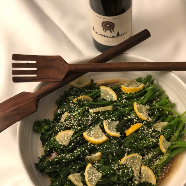 Broccolini with Miso Sesame Sauce and Lemon