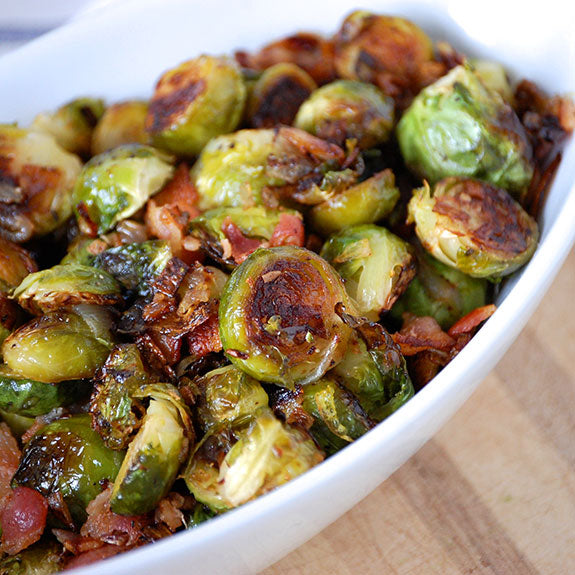 Roasted Brussel Sprouts with Crispy Bacon
